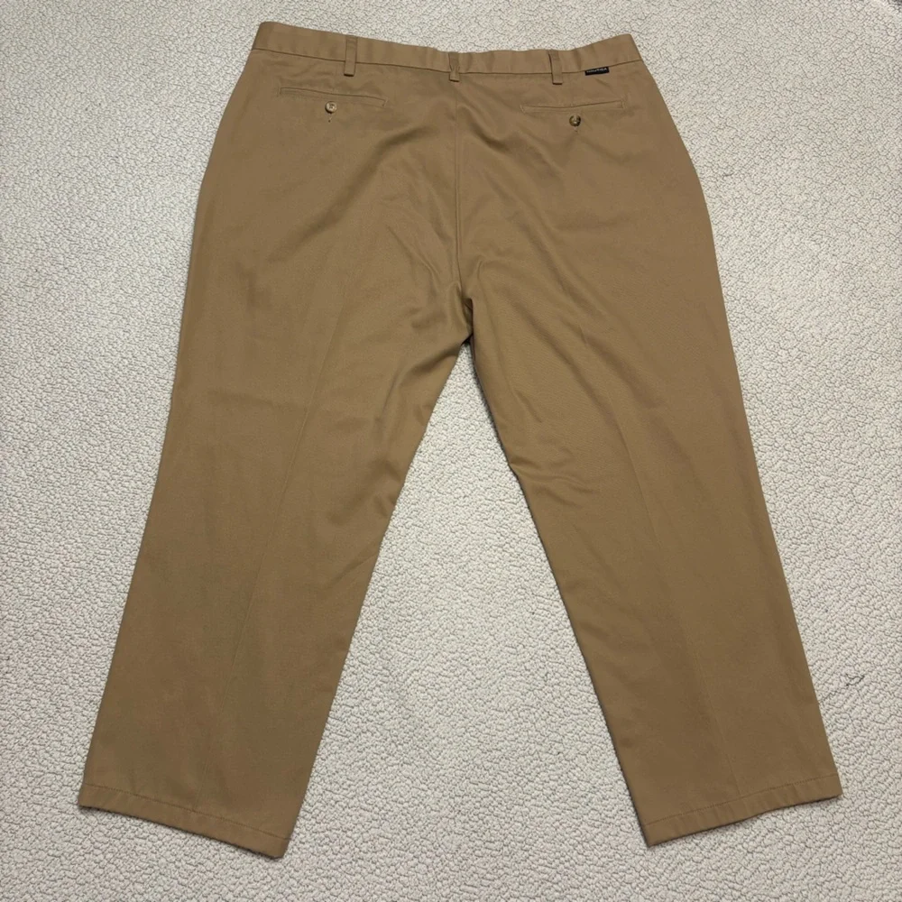 Nautica Men’s Khaki Dress Pants 42x30‎ Pleated Wrinkle Resistant Classic Fit Tan